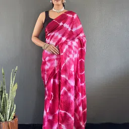 DIVASTRI Tie and Dye Pure Georgette Ready to Wear Saree-image-59