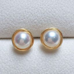ISHKAARA Gold-Plated Pearl Circular Studs-41