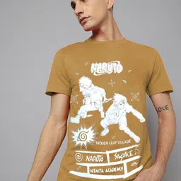 Free Authority Men Naruto Printed Pure Cotton Tshirt-image-85