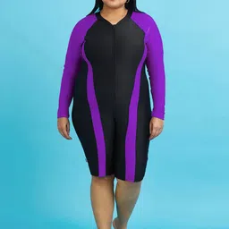 LYCOT Colourblocked Round Neck Plus Size Legsuit-picture-33