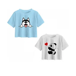 Girls Casual Cotton Blend Crop Top (Multicolor, Pack of 2)-image-85