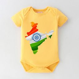BLUSHES Infants Independence Day Theme Printed Pure Cotton Half Sleeve Bodysuit-image-67