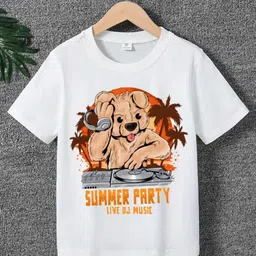 Printcomet Kids Graphic Printed Round Neck Short Sleeves Cotton Relaxed Fit T-shirt-picture-45