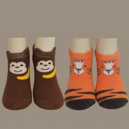 Yellow Bee Infant Boys Pack Of 2 Patterned Cotton Above Ankle Socks-15