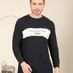 COBB Men Typography Colourblocked Pullover Sweater-image-64
