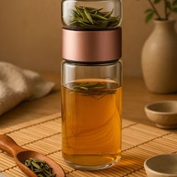 Myntra Elegant Homes Pink Double Layered Insulated Glass Tea Infuser - 420 ml-image-9