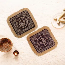 Kuber Industries 2Pcs Purple & Brown Printed Floor Mats-15