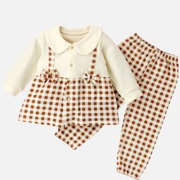 Little Surprise Box LLP Unisex Kids Checked Top with Trousers-image-45