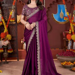 DHARMEE Embroidered Sequinned Saree-11