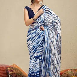 Inddus Tie and Dye Sequinned Saree-picture-8