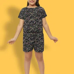 Ninos Dreams Girls Printed Pure Cotton Night suit-image-92