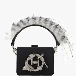Outhouse Printed Suede Structured Handheld Bag image 4