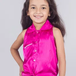 Tangerine Closet Satin Shirt Style Top-image-10