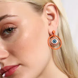 SOHI The Evil-Eye Loop Circular Drop Earrings image 1