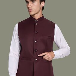 Moda Rapido Mandarin Collar Nehru Jacket-image-46
