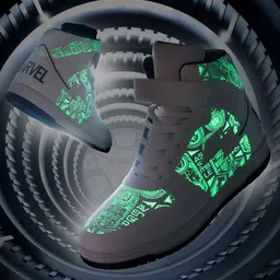 Bewakoof Men White Marvel Glow In Dark High-Top Sneakers-image-9