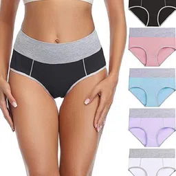 Diving Deep Pack Of 5 Colourblocked Cotton Hipster Briefs-image-95