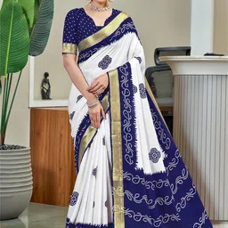 LeeliPeeri Designer Bandhani Printed Pure Cotton Saree-image-91