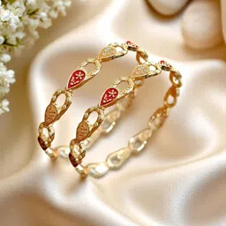 AccessHer Set Of 2 Gold-Plated Artificial Stones-Studded Bangles-picture-32