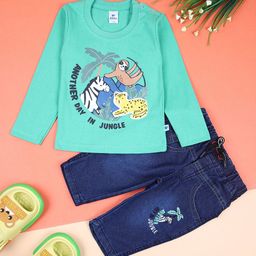 V-Mart Infants Kids Printed T-shirt with Trousers-image-38