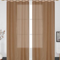 Galaxy Home Decor Brown 2 Pieces Sheer Door Curtain-9