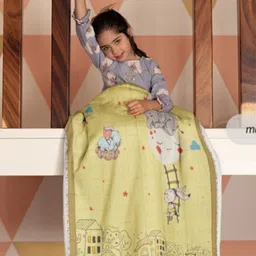 NEW COMERS Yellow & Grey Cartoon Characters Mild Winter 210 GSM Single Bed Dohar-picture-7