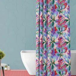 ArtzFolio Pink & Green Tropical Printed Waterproof Shower Curtain-image-98
