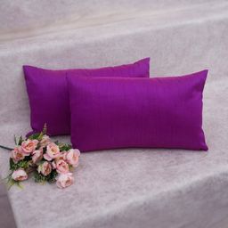 RoyalDeco Purple Set of 2 Rectangle Cushion Covers-35