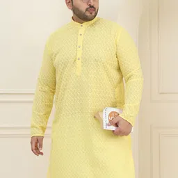 SOJANYA PLUS Men Geometric Embroidered Kurta-image-64