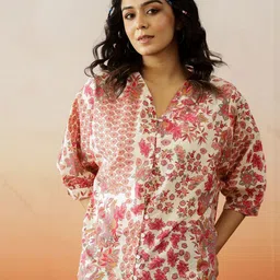 SANSKRUTIHOMES Floral Extended Sleeves Cotton Top-picture-18