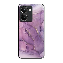 QRIOH Unisex Realme P3 Ultra 5G Purple Gold Marble Impact Resistant Glass Back Case-image-17