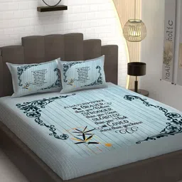 YaAkholic Green & Black Floral Cotton 250 TC Double King Bedsheet Set-2.54 m x 2.28 m-picture-10