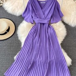 Alamode By Akanksha Women Cotton Purple Terry Pleated Luxe Summer Dress-image-50