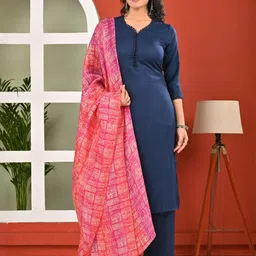 SZN Women Blue Polyester Kurta Sets-picture-31