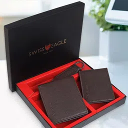 Swiss Eagle Men Set of 3 Leather Two Fold Wallet-image-64