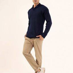Kveto Style Redefined Men Self Design Collared Sweater-image-49