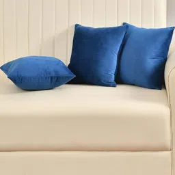 Yellow Weaves Blue 3 Pieces Velvet Square Cushion Covers-image-79