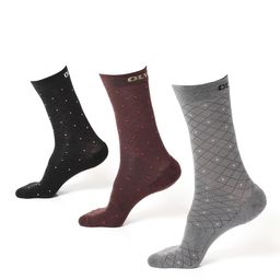 OLWEN Men Pack Of 3 Patterned Cotton Calf Length Socks-8