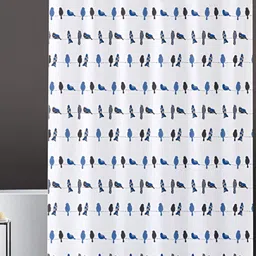 Lushomes White & Blue Printed Shower Curtains-image-71