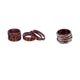 SOMIL Set Of 12 Artificial Stones Glass Bangles-picture-11