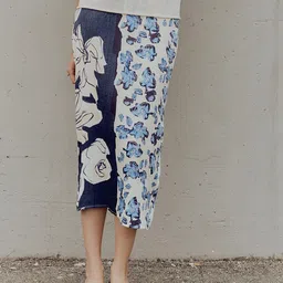 LULU & SKY Abstract Floral Print Skirt-picture-30