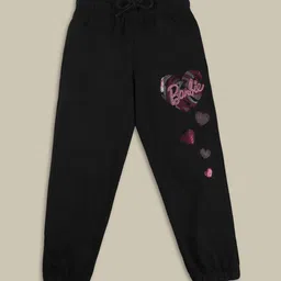 Kids Ville Girls Barbie Printed Mid Rise Joggers-37