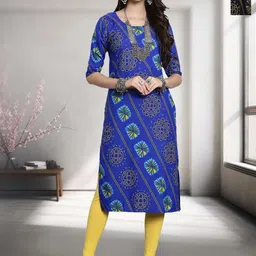 HERE&NOW Selection Of 2 Floral Printed Round Neck Straight Kurta-picture-17