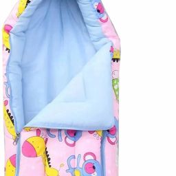 Baby Bed Cum and Sleeping Bag (0 to 3 Months) Sleeping Bag (Pink) Pink Animal Sleeping Bag-image-93