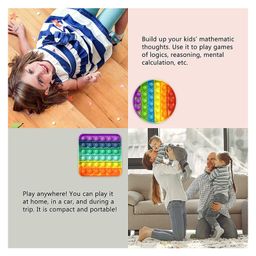 FunBlast Circle Shaped Pop Bubble Stress Relieving Silicone Pop It Fidget Toy - Multicolor image 5