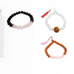 Divine souvenirs Unisex Set Of 3 Artificial Beaded Elasticated Bracelets-64
