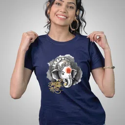 Tedhi Medhi Family Women Conversational Printed Round Neck Cotton Slim Fit T-shirt-picture-34
