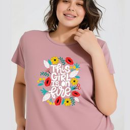 Toodle Plus Women Typography Printed Round Neck Cotton T-shirt-image-63