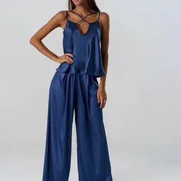 LULU & SKY Women Shoulder Straps Top With Trousers-picture-16