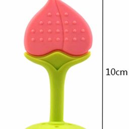NeonateCare Pink & Green Peach Shape Teether image 5